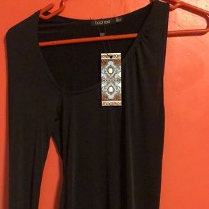 Off the shoulder black dress!